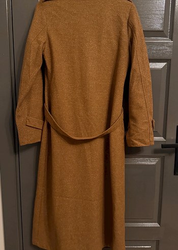 Kahverengi Kuşaklı Uzun Kadın Kaban - Görsel 2