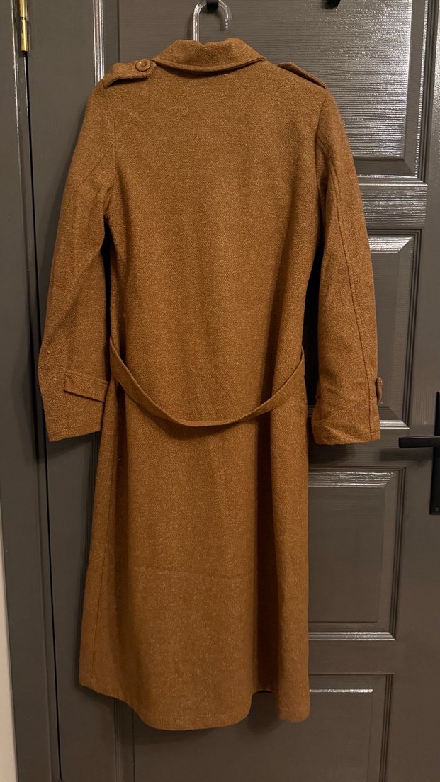 Kahverengi Kuşaklı Uzun Kadın Kaban - Görsel 2