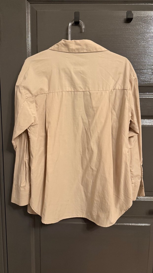 Bej Düğmeli  Kadın Gömlek - Görsel 2