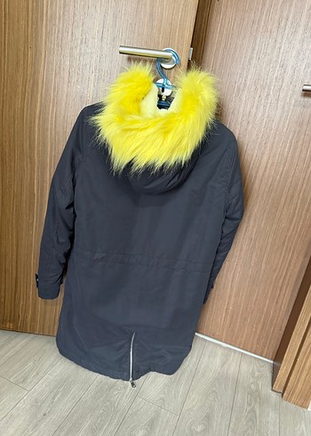 Fermuarlı Gri Midi Street Style Kadın Ceket - Görsel 2