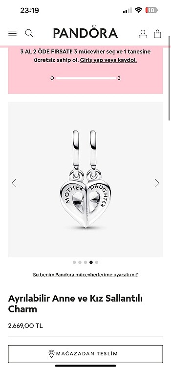 Pandora Pandora Orjinal anne kız charm