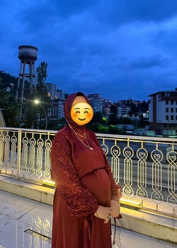 Bordo Drapeli Uzun Abiye Elbise