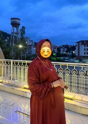 Diğer Bordo Drapeli Uzun Abiye Elbise