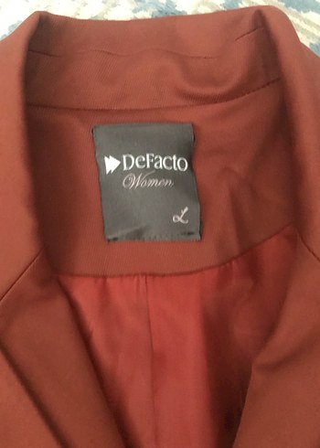l Beden Kiremit Kadın Vintage Düğmeli Blazer