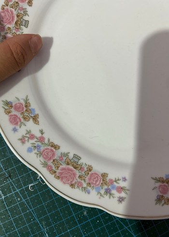 Pastel Çiçek Desenli Beyaz #Tabak - Görsel 4