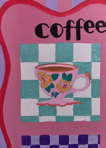 Pastel Renkli Kahve Saati Dekoratif Tablo - Görsel 8