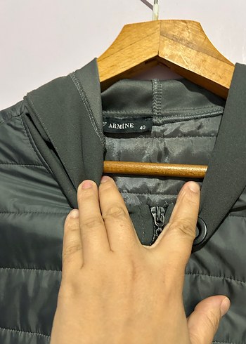 Kadın Gri Uzun Fermuarlı Ceket - Görsel 7