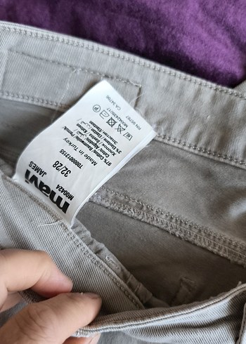 krem i Erkek Pamuklu Rahat Kesim Pantolon - Görsel 5