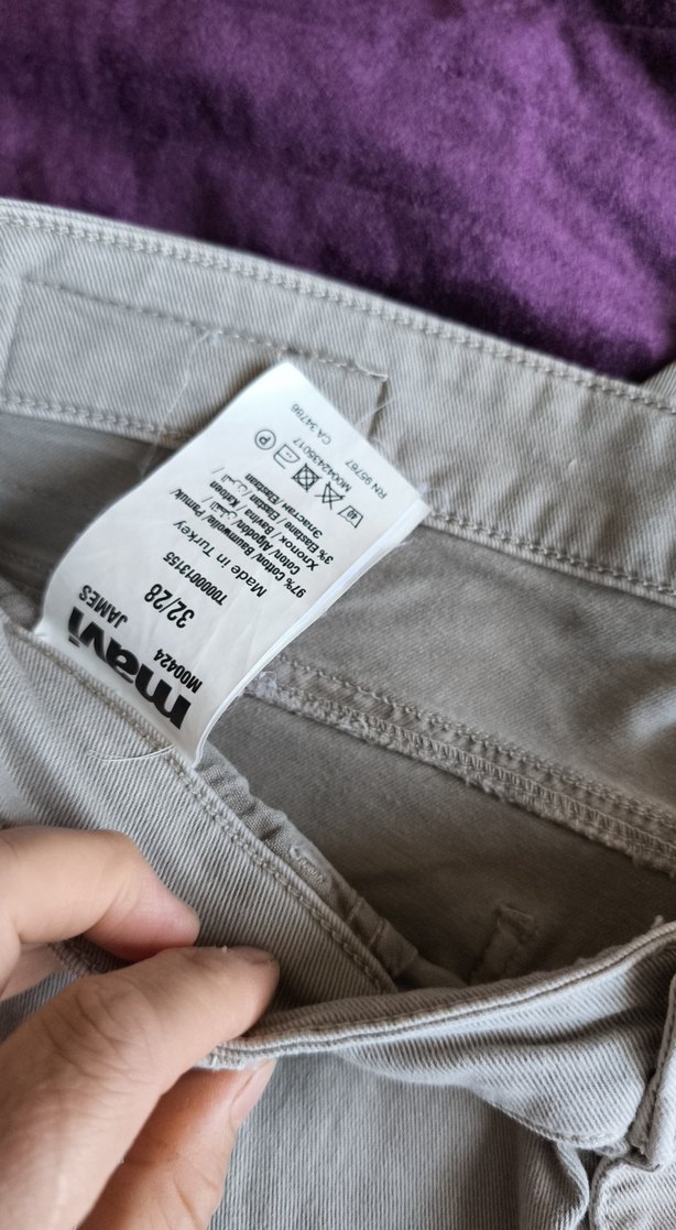 krem i Erkek Pamuklu Rahat Kesim Pantolon - Görsel 5