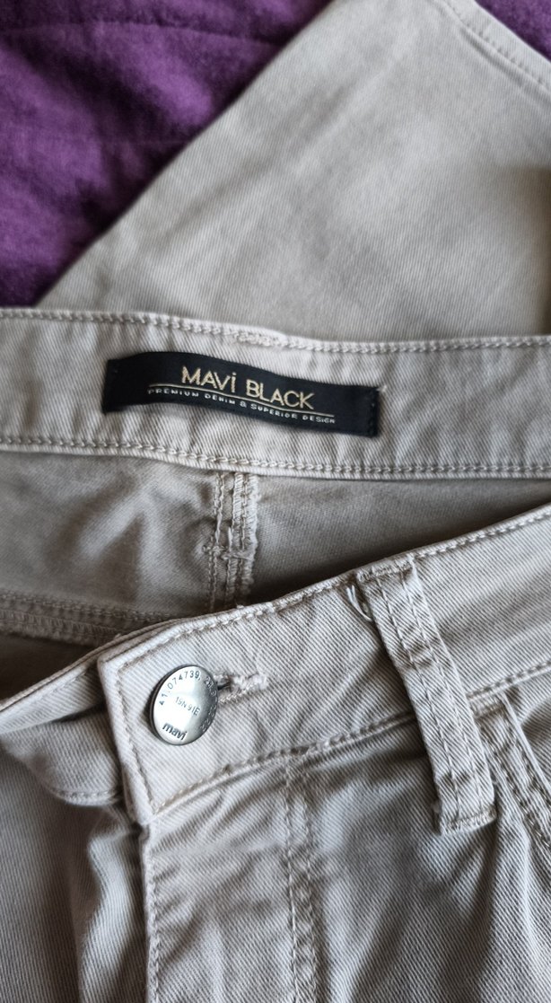 krem i Erkek Pamuklu Rahat Kesim Pantolon - Görsel 4