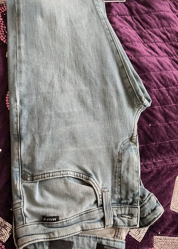 mavi bin bı açık tonu  Kemerli Midi Kot Pantolon - Görsel 2