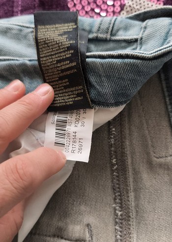 mavi bin bı açık tonu  Kemerli Midi Kot Pantolon - Görsel 6