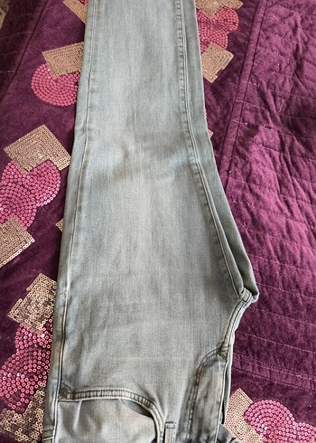 mavi bin bı açık tonu  Kemerli Midi Kot Pantolon - Görsel 3