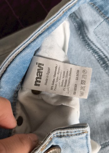 mavi Düğmeli erkek Kot Pantolon - Görsel 4