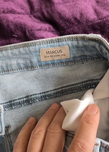 mavi Düğmeli erkek Kot Pantolon - Görsel 3