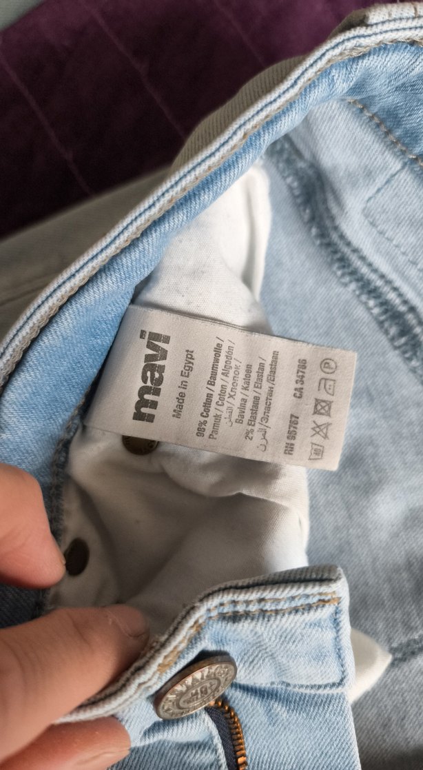 mavi Düğmeli erkek Kot Pantolon - Görsel 4