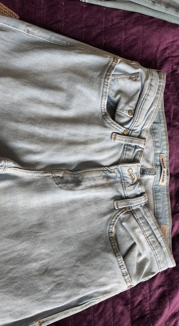 mavi Düğmeli erkek Kot Pantolon - Görsel 2