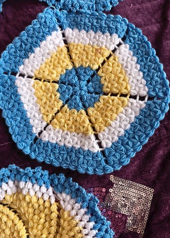 El Örgüsü Bohem Renkli nazar boncuklu lifler - Görsel 3