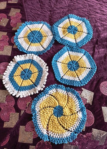 El Örgüsü Bohem Renkli nazar boncuklu lifler - Görsel 2