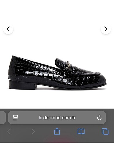 37 Beden siyah Renk Derimod Croco Timsah Oxford Loafer Tokalı