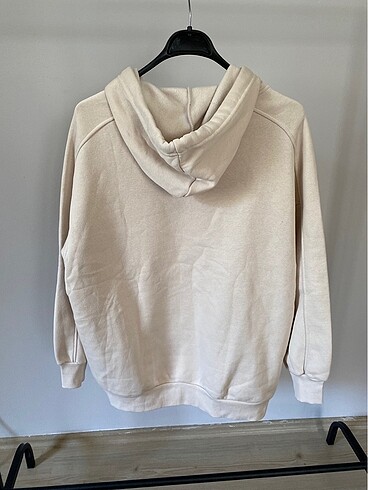 m Beden ten rengi Renk Koton bej uzun yandan cepli sweatshirt