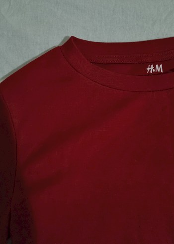s Beden Kırmızı Uzun Kollu Crop Top