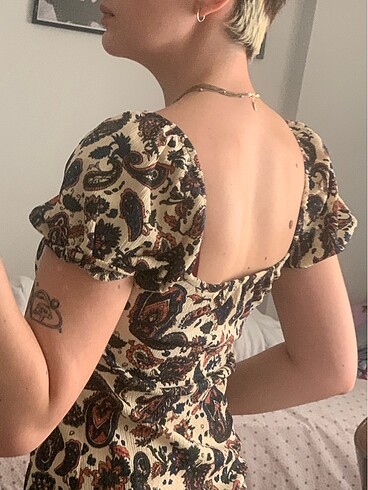 Zara Yazlık mini elbise etnik desen