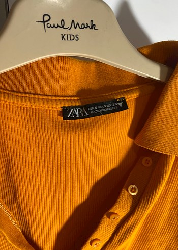 zara turuncu crop bluz - Görsel 2