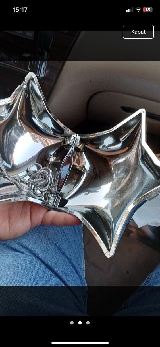 Parlak Gri Yıldız Şekill Canta - Görsel 2