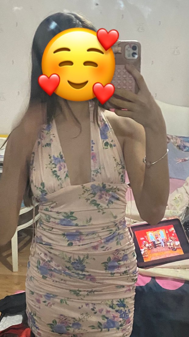 Pembe Çiçekli Drapeli Strappy Midi Monokini - Görsel 3