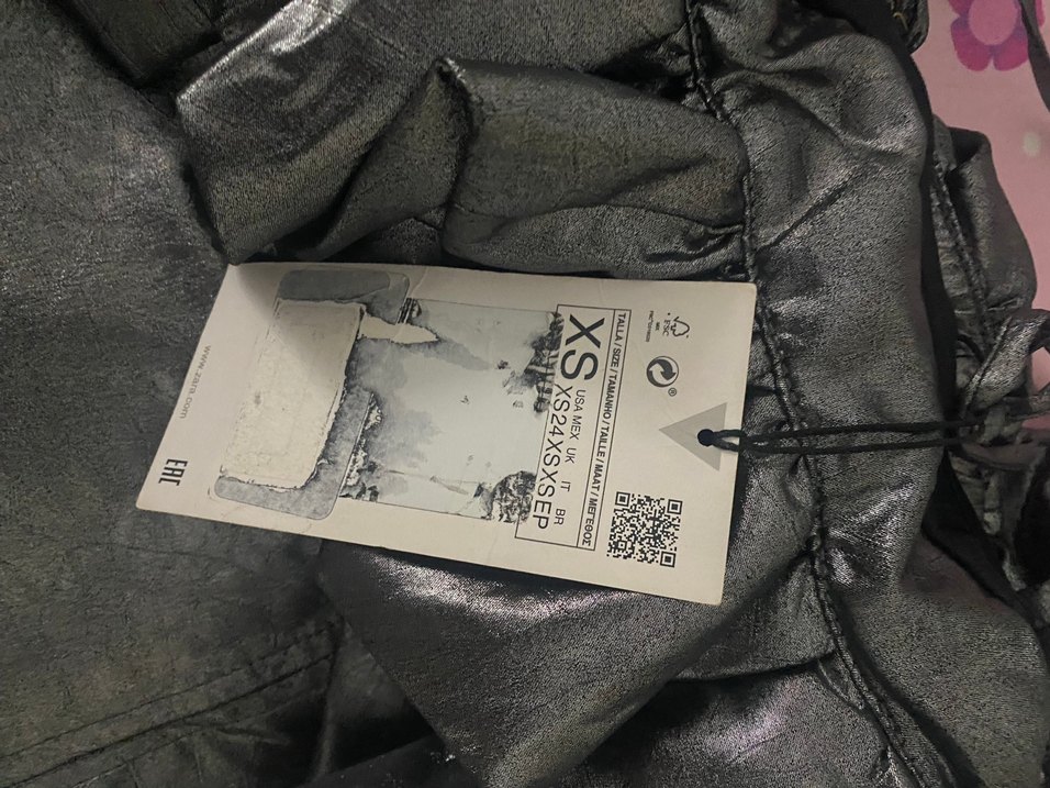 Parlak Siyah Deri Straplez Mini Elbise - Görsel 3