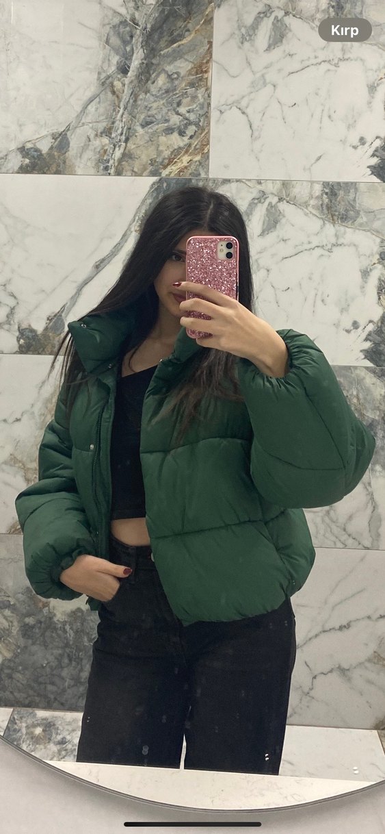 koyu yesil zara mont - Görsel 4