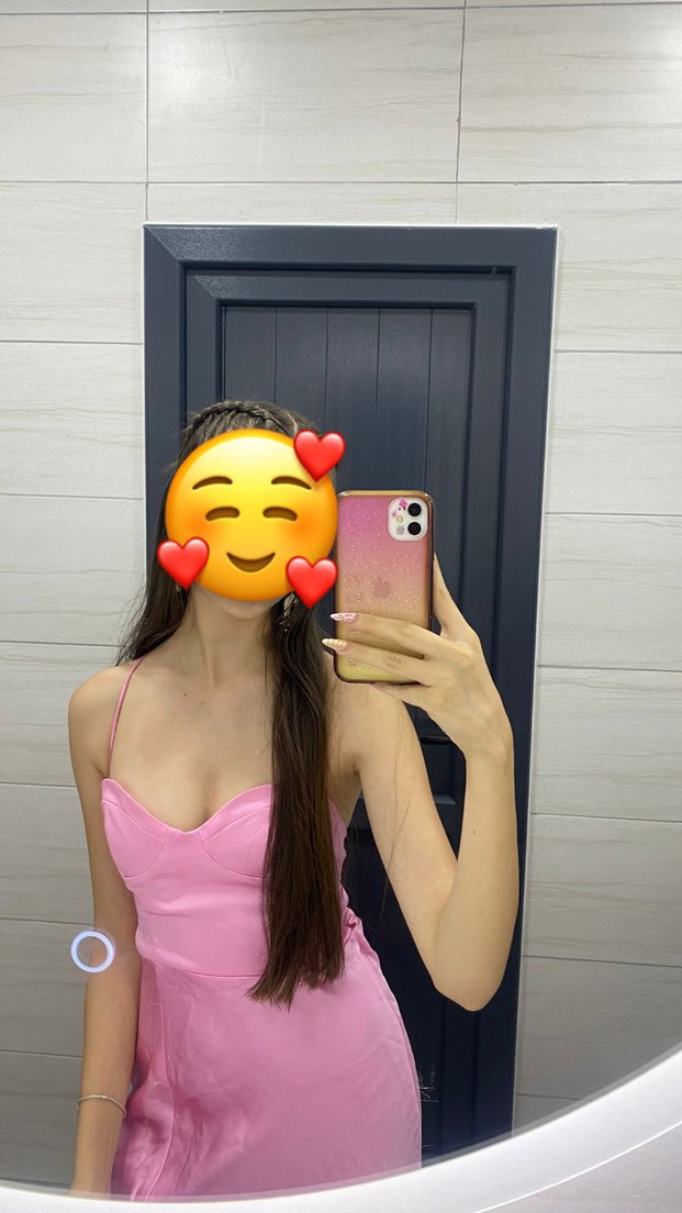 Parlak Pembe Uzun Straplez Abiye Elbise - Görsel 2