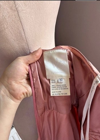 Pudra Pileli Straplez Mini Abiye Elbise - Görsel 5