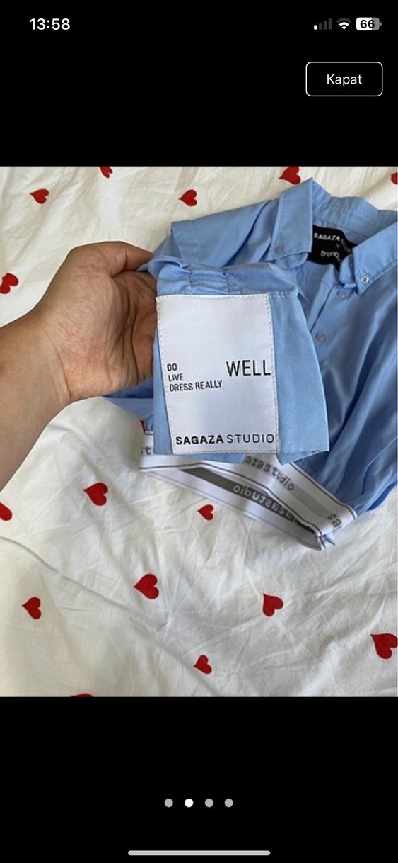 mavi sagaza crop gomlek - Görsel 4