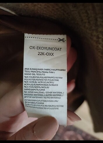 xl Beden camel Renk OXXO Yün Karışımlı Bej Kaban