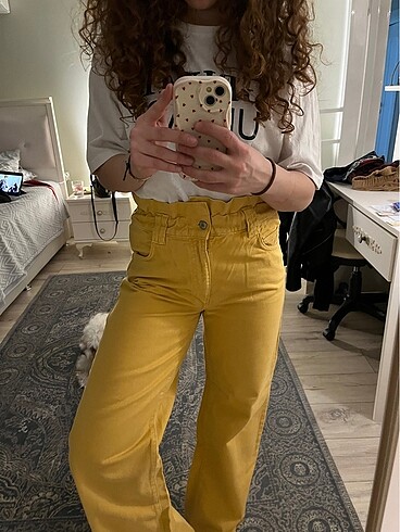 36 Beden Yüksek bel wide leg pantolon