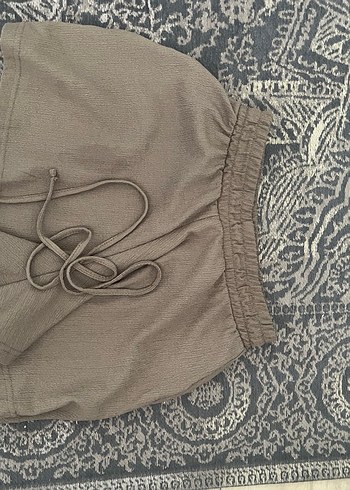 Kemerli Keten Kumaş Kadın Şort Pantolon