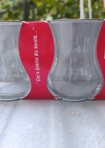 Paşabahçe semaver 3'lü Kırmızı Çay Bardağı Seti - Görsel 2