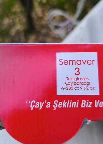 Paşabahçe semaver 3'lü Kırmızı Çay Bardağı Seti - Görsel 3