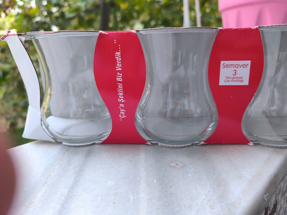 Paşabahçe semaver 3'lü Kırmızı Çay Bardağı Seti - Görsel 2