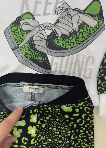 Yeşil Desenli Kız Çocuk Eşofman Takımı - Görsel 4