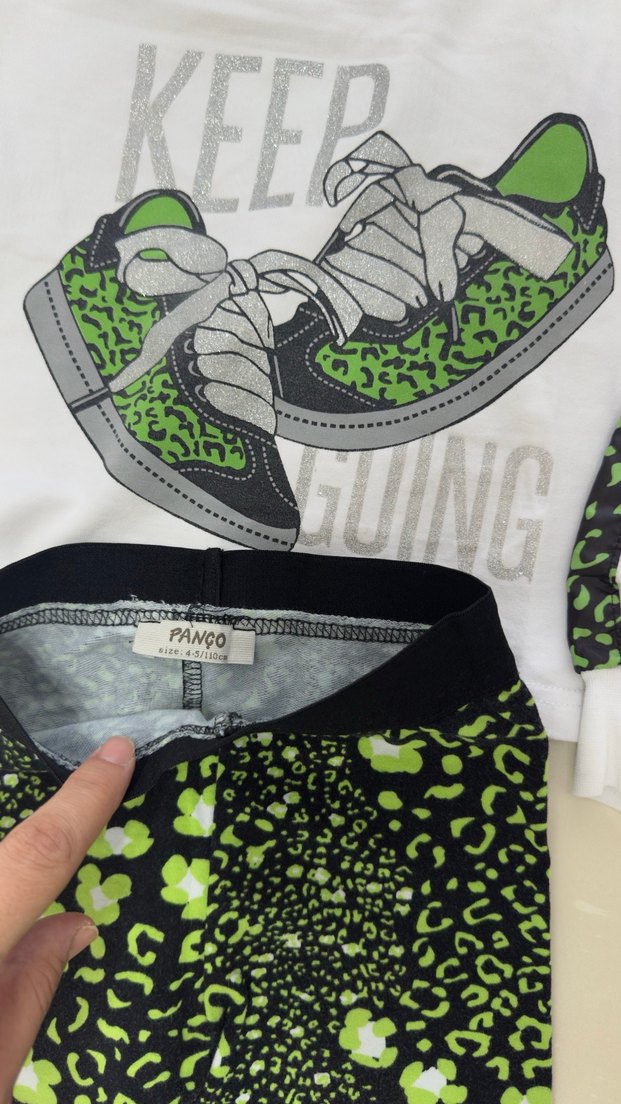 Yeşil Desenli Kız Çocuk Eşofman Takımı - Görsel 4