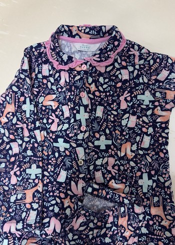 Kız Çocuk Çok Renkli Desenli  Pijama Takımı - Görsel 2