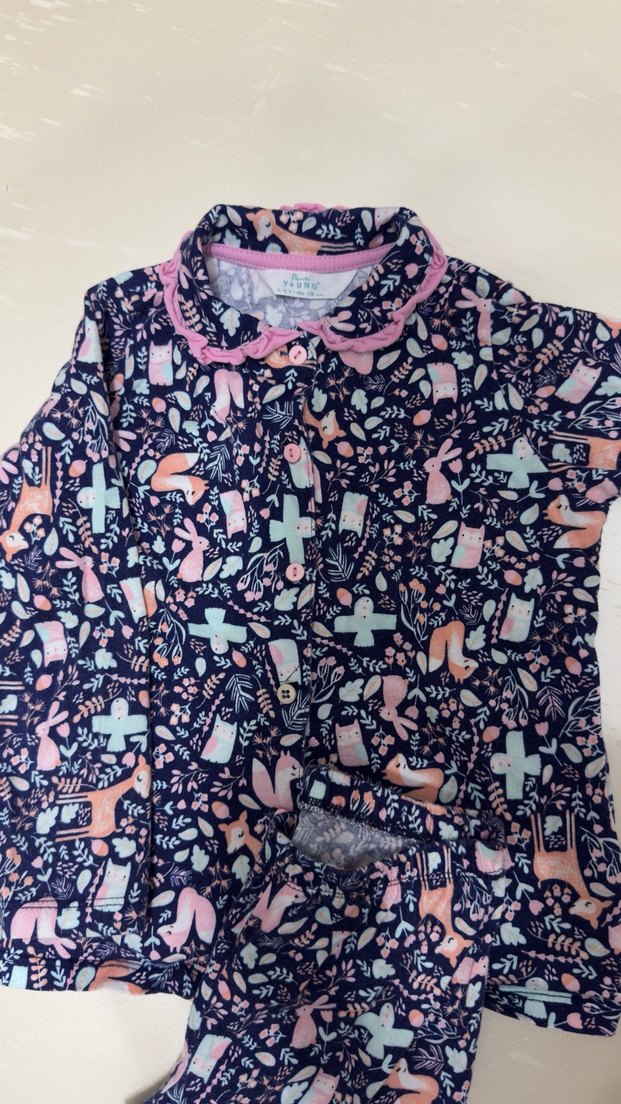 Kız Çocuk Çok Renkli Desenli  Pijama Takımı - Görsel 2