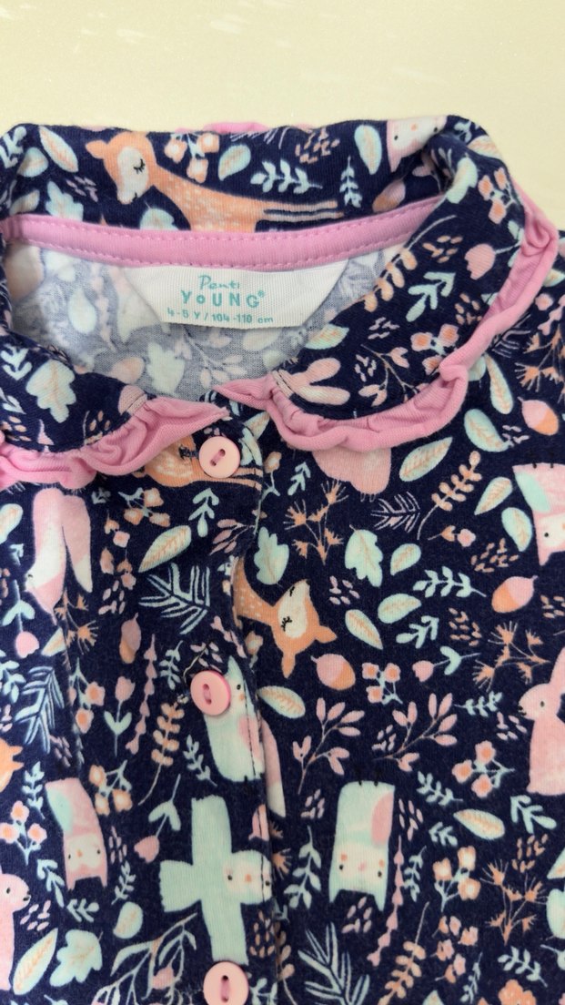 Kız Çocuk Çok Renkli Desenli  Pijama Takımı - Görsel 3