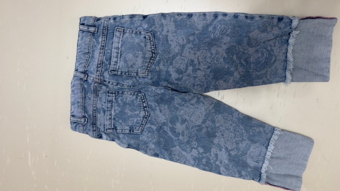 Düğmeli Gri Batik Desenli Midi  Jean - Görsel 2