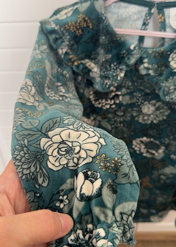 Uzun Kollu, Yakalı, Fırfırlı Kız Elbisesi - Görsel 3