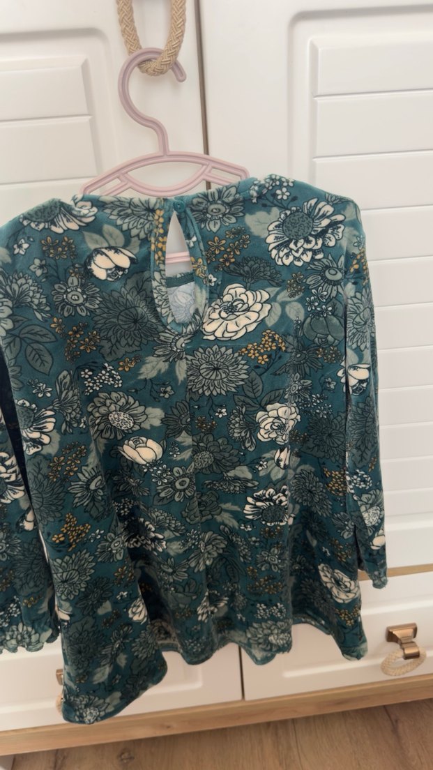 Uzun Kollu, Yakalı, Fırfırlı Kız Elbisesi - Görsel 4