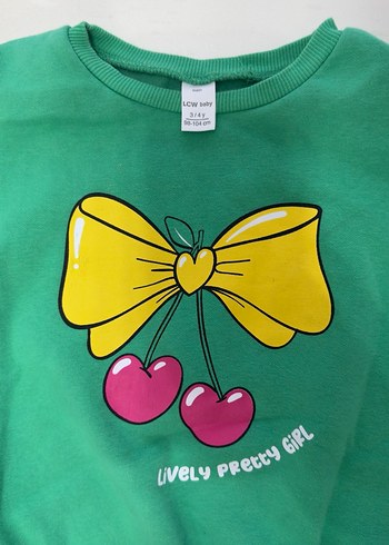 Yeşil Fiyonk Desenli Bebek Kız Takımı - Görsel 2